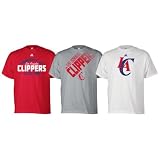 adidas Los Angeles Clippers Red-Ash-White Triple Threat T-Shirt Combo Pack (Small)