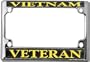 Vietnam Veteran Motorcycle License Plate Frame (Chrome Metal)
