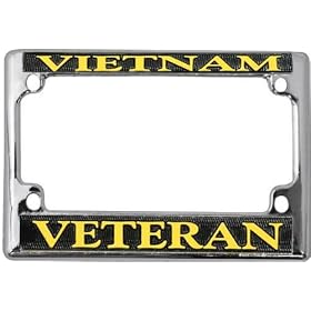 Vietnam Veteran Motorcycle License Plate Frame (Chrome Metal)