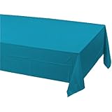 Creative Converting Plastic Banquet Table Cover, Turquoise