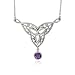 Sterling Silver Celtic Round Amethyst Necklace, 20.5