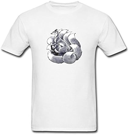 Pingteam Men's The Nine Tailed Fox art T shirts Size M White