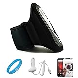 Black Moisture Resistant Protective Neoprene Exercise Workout Armband with  ....