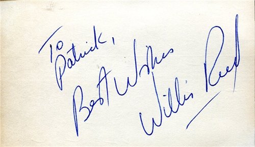 Willis Reed Autographed/Hand Signed 3x5 Card