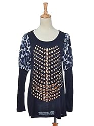 Jeweled Animal Print Long Sleeves  Dress