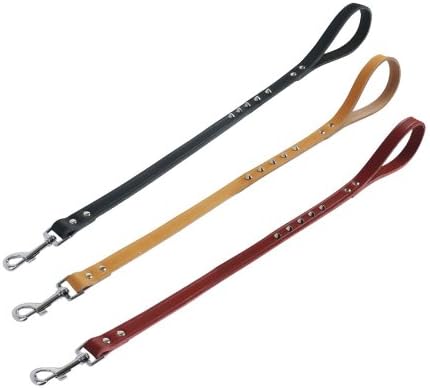 Crown MajesticGenuine Leather Studded Dog Leashes (Black Only)
