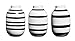Kahler Omaggio Mini Ceramic Vase 3-Pack - Height 80mm (3.1 In.) Diameter 50mm (2 In.) - Handmade Faience (White / Black)