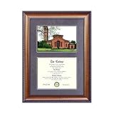 Hampton University Suede Mat Diploma Frame with Lithograph