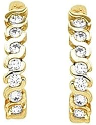 Pair of 18K Yellow Gold Diamond Earrings - 0.42 Ct. -- LIFETIME WARRANTY