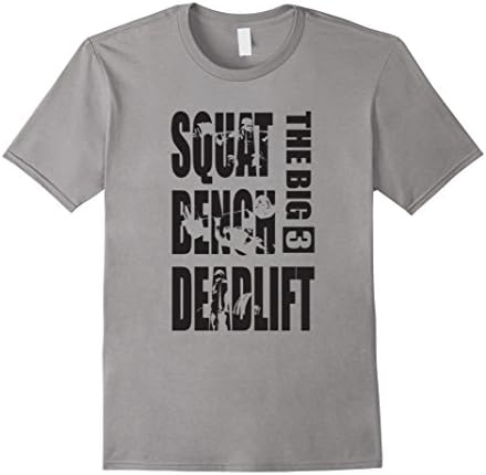 Men's Squat Bench Deadlift Big Three Powerlifting Shirt 2XL Slate