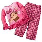Curious George Girls Ruffled Pajama Set