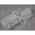 White Heart Lace Wedding Garter IN8450