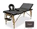 OneTouch Portable Massage Table Deluxe II Series with Tilt Back and Free Accessories - Black 5Y