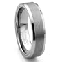 Tungsten Carbide Satin Men's Wedding Ring Sz 15.5