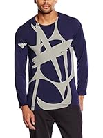 Armani Jeans Camiseta Manga Larga (Azul)