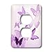 3dRose LLC lsp_101505_6 Pretty Transparent Purple Butterflies 2 Plug Outlet Cover