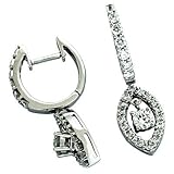 14k White Hinged 0.97 Ct Diamond Earrings