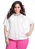Ashley Stewart Womens Plus Size Studded Knit Top