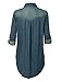 LE3NO Womens Classic Loose Fit Chambray Jean Denim Shirt Dress with Pocket