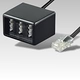 TAE Adapter 3x Buchse mit Anschlusskabel RJ45 schwarz