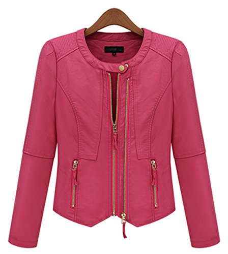 レザージャケット PU 合皮 ラウンドネック ソリッドカラー 大きいサイズ 長袖 ストリート カジュアル フェミニン エレガント 通学 通勤 レディース 美脚 秋物 冬物 可愛いスカーフ付き m402