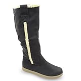 Damen Schuhe wadenhohe Damenstiefel Winterstiefel gefüttert Stiefel 38 schwarz