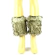 Winter Faux Fur Fuzzy Dance Ski Leg Warmer Short Boot Shoe Covers Elastic Gray