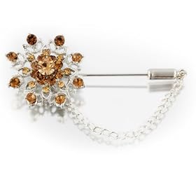 Silver Tone Golden Flower Pin Brooch by Pugster