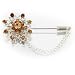 Silver Tone Golden Flower Pin Brooch