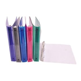 3/4 Letter Size 3 Ring Binder Translucent Case Pack 2
