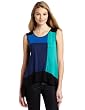 BCBGMAXAZRIA Womens Aven Blocked Tank With Trapeze Hem