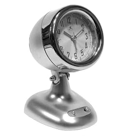 Retro Spotlight Alarm Clock - Silver