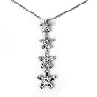 Sterling Silver CZ Necklaces - Stars -Chain: 17"/ Height: 52mm
