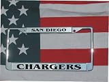 San Diego Chargers Chrome Laser Engraved License Plate Frame NFL