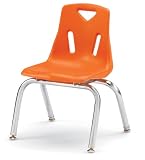 Berries Plastic Chairs W/Chrome-Plated Legs - 16 Ht - Set Of 6 - Green - School & Play Furniture