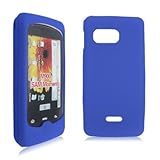 Blue Soft Textured Silicone Gel Skin Cover Case for Samsung Moment M900