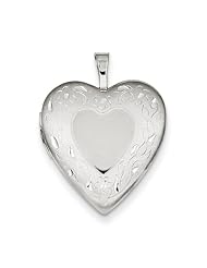 Sterling Silver 20mm Floral Border Heart Locket