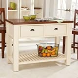 IMAGE OF Finley Home Carlton Kitchen Island with Pass-Through Drawers - Antique White - HX12120-ANTIQUE WHITE