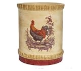 Provencal French ROOSTER UTENSIL CROCK holder