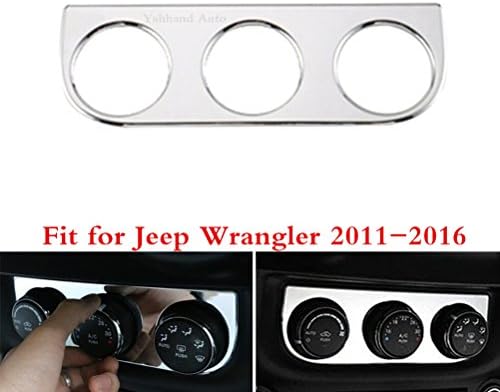 Yahhand Auto ABS chrome Inner Accessories Air Conditioner Switch Button Trim For Jeep Wrangler JK 11-16 (Silver)