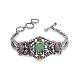 Carolyn Pollack Sterling Silver Sweet Gemstone Toggle Bracelet by 
