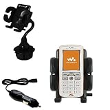 Sony Ericsson w800c Car Cup Holder with Car Charger - Uses Gomadic TipExchange