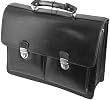 Bugatti Messina Black Italian Leather Briefcase Laptop