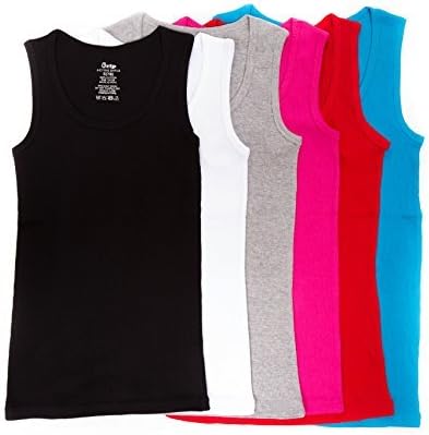 Grip Collection 6 Pieces Assorted Color Girl's Tank Tops (Medium 10/12)