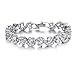Platinum Plated Swarovski Elements Bracelet for Women Sparkle Crystal Wrist Band Bangle,blue Silver