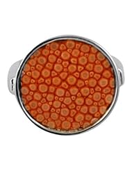 Orange Finger Ring - Genuine Stingray Skin Leather