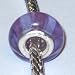 Murano Style "925" Glass Lampwork Bead Fits Pandora Lavender with Lilac Stripes, 14mm (1)