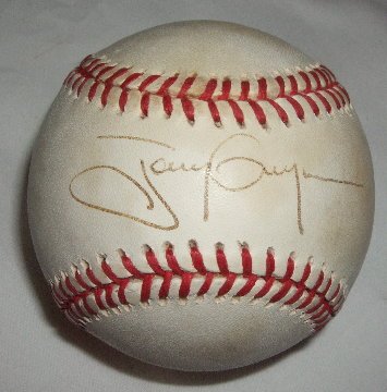 Tony Gwynn Autographed Official National League Baseball W/PROOF, Picture of Tony Signing For Us