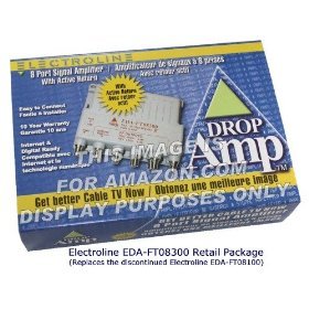 Electroline EDA-FT08300 8-Port TV Signal Booster/Amplifier with Active Return Path (Retail Package with 5-Year Warranty)