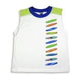 Mulberribush - Toddler Boys Sleeveless, White, Lime Blue